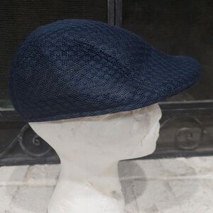 Men's Lightweight Summer Navy Mesh Newsboy Duckbill Cap Visor Blue Sun Hat